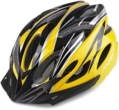 Fineed Bike Helmet Adult for Cycling Safety Ultra Light Adjustable Webbing 24 Flow Vents Yellow
