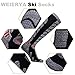 WEIERYA Ski Sock Merino Wool Ski Socks Mens Womens Skiing & Snowboarding Socks, Over The Calf, Black Medium 2 Items