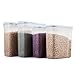 Large Cereal & Dry Food Storage Container, Set of 4 Plastic Storage Containers, Airtight, Leakproof With Locking Lids - Suitable For Cereal, Flour, Sugar, Coffee, Rice, Snacks, Pet Food by TOPODO