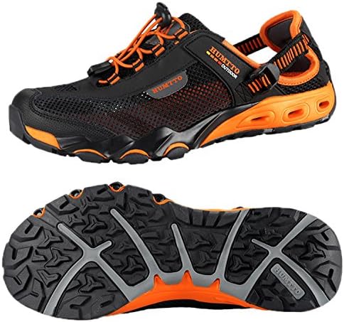 HUMTTO Mens Outdoor Breathable Upstream Quick-Drying Aqua Mesh Lightweight Trekking Wading Shoes