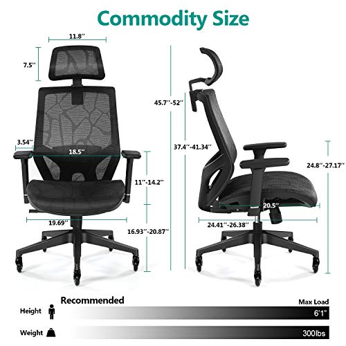 Office Chairs, Tribesigns Ergonomic Office Chair with 3D Armrest, High