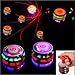 Emorefun Joe LED Light-up Flashing UFO Spinning Tops with Gyroscope Music Wood-Like Peg-top Hand Spinner Plastic Gyro Novelty Toys Party Favors Gift for Kids