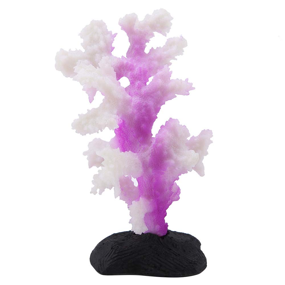 Smandy Artificial Coral Plants for Fish Tank Aquarium Decor - Luminous Purple Silicone Coral Ornaments, Simulation Landscape Decoration
