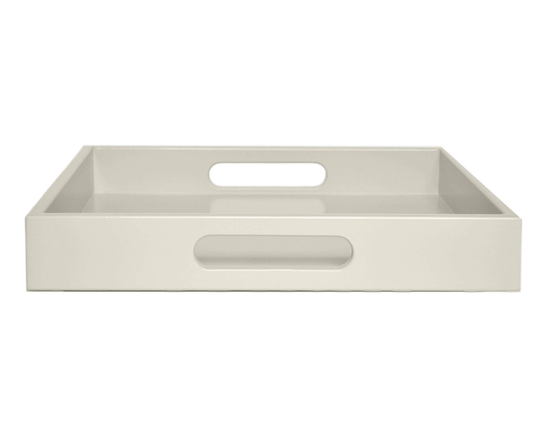 Light Cream Ottoman Coffee Table Serving Tray with Handles Medium to Extra Large Oversize