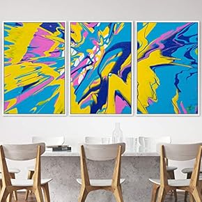 signwin 3 Piece Framed Canvas Wall Art Abstract...