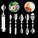 LOHOME 3D Gelatin Art Tools - Set of 10 PCS Stainless Steel Jelly Cake Needles Coming with One 10ml Syringe - Pudding Pastry Nozzles (Flower Shape 1)
