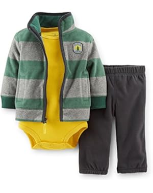 Carters Boys 3 Piece Microfleece Cardigan Set Wilderness Ranger (Newborn)