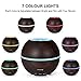 300ml Aromatherapy Essential Oil Diffuser, Ultrasonic Cool Mist Humidifier, 4Timer Settings, 2 Misting Modes, 7-Color LED Light and Waterless Auto Shut-off, Dark Wood Grain by MIU COLOR.