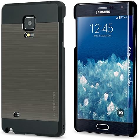 Galaxy Note Edge Case_ SLIM FIT_MOTOMO Galaxy Note Edge Case Aluminum [Brushed Aluminum] [Straight Edges] Metal Cover Protective Case for Galaxy Note Edge - Retail Packaging (TITAN SILVER)