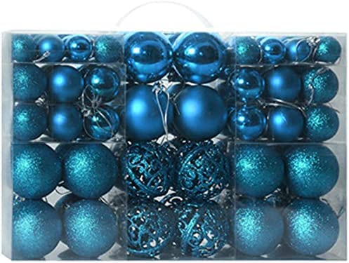 BSTMOME 100 Pack Christmas Balls Ornaments, Shatterproof Christmas Tree Baubles Hanging Ornaments Set for Festival Celebration Xmas Tree Holiday Wedding Party Decoration (Blue)