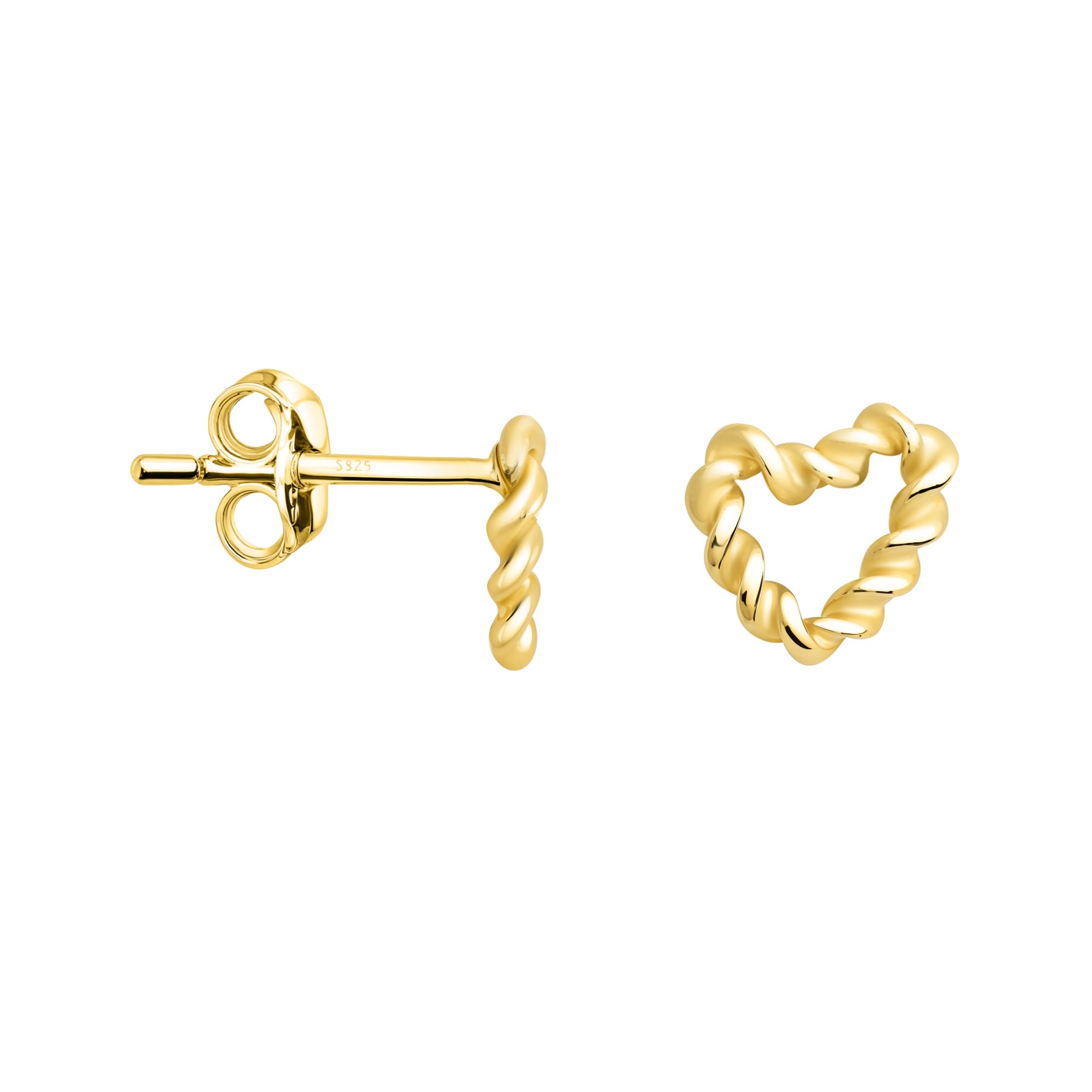 SOFIA MILANI - Women's Earrings 925 Silver - Gold Plated - Heart Stud Earring - 21028