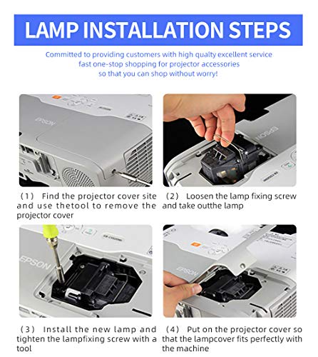 LBTbate Replacement Projector Lamp for Epson ELPLP78/ V13H010L78 DT Home Cinema PowerLite 2030 2000 730HD 725HD 600 EH-TW570 Projector Bulb with Housing - Thumbnail 4