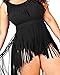 MiYang Women's Plus Size Tassel One Piece Swimwear Black 2X/Tag 5XL