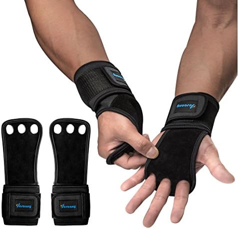 VESONNY Leather Gymnastics Hand Grips, Lifting Crossfit Gloves - Perfect for Cross Training, Weight Lifting, Pull ups, Chin ups, Exercise, Kettlebell, Barbells- Hand Protection