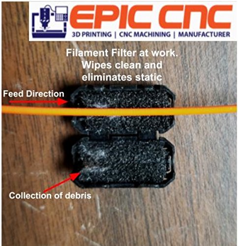 EPIC CNC USA - Filament Filters - Extends Nozzle and More Reliable 3D Printing (2 Filters) - 1.75MM