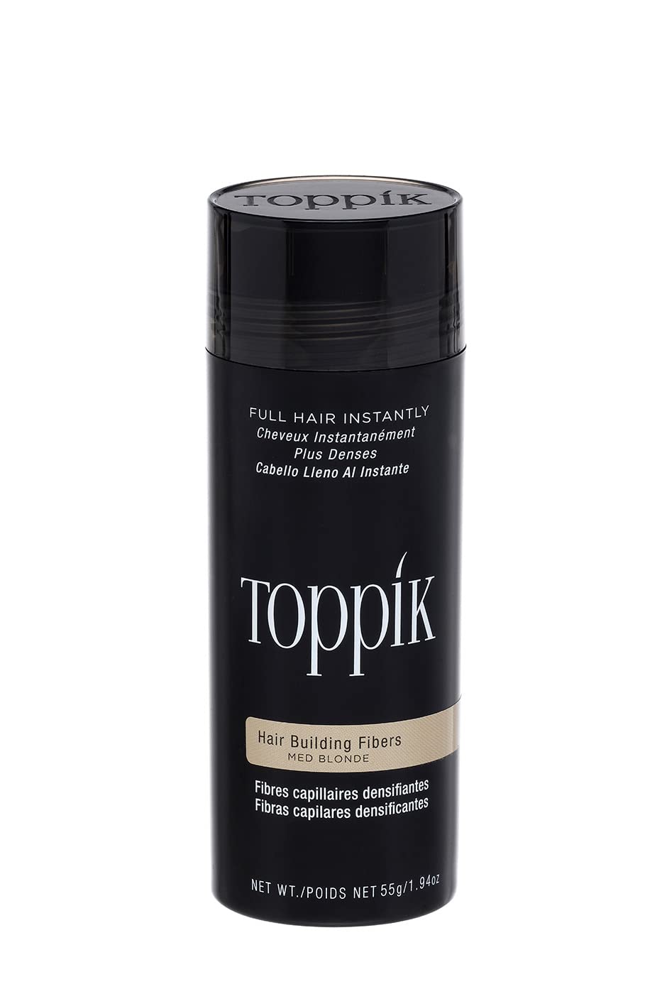 Toppik Hair Building Fibres Powder, Medium Blonde, 55g Bottle - for A Thicker-looking Hairline, Crown and Beard, Instant Thinning Concealer for Men and Women ​