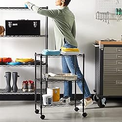 Amazon Basics 3-Shelf Narrow Adjustable, Heavy Duty