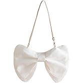 Wayolyn Kawaii Bow-shaped Crossbody Bag Bow Shoulder Bag for Women Cute Bowknot Purse Handbag Aesthetic Y2k Accessories (White)