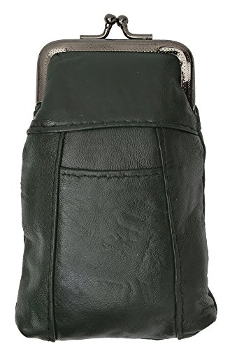 New Design Genuine Leather Cigarette Case with Lighter Pouch By Marshal (Green)