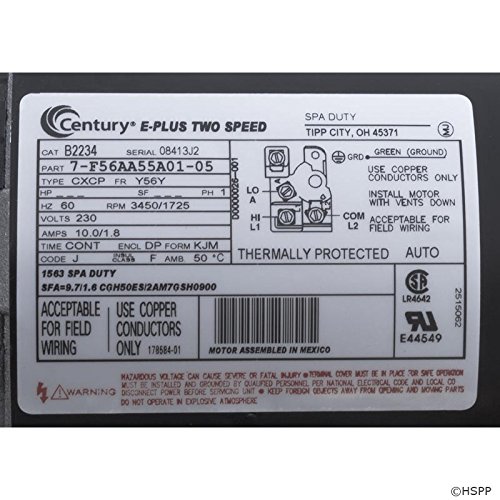 Aos Motor 56Fr 3.0 Hp 2Spd 230V Thru Bolt B234