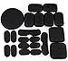 Myheartgoon Tactical Airsoft Helmet Accessories Cs Helmet EVA Mats, Vel cro 19 Pads Set for The Army ACH MICH Fast Helmet Free Vel Cro, Black