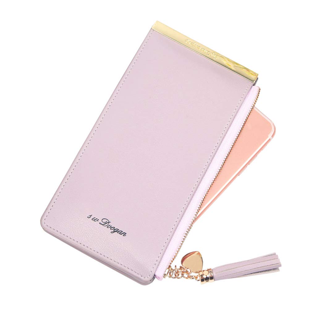 Women\'s Wallet with RFID Blocking, Leather Large Capacity Clutch Wallet Ladies Credit Card Holder Organizer (Purple)