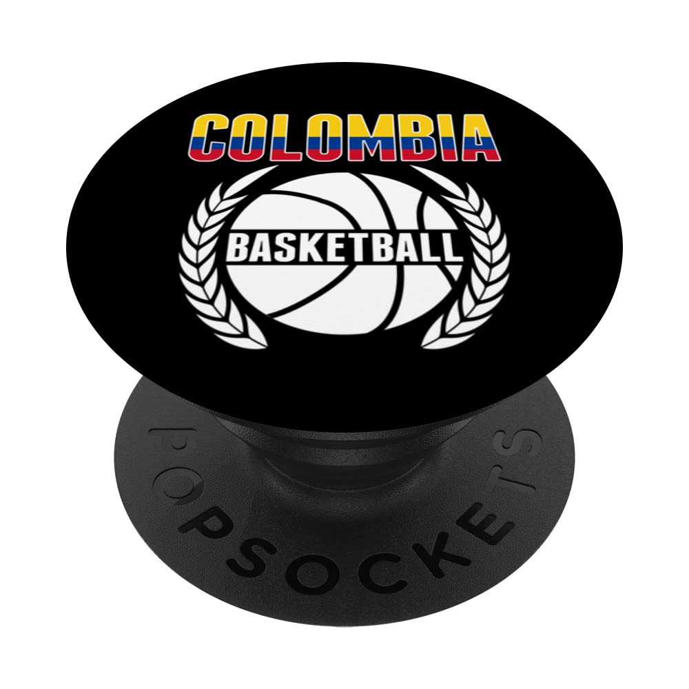 Proud Colombia Basketball Fans Jersey Colombian Flag Baller PopSockets Swappable PopGrip