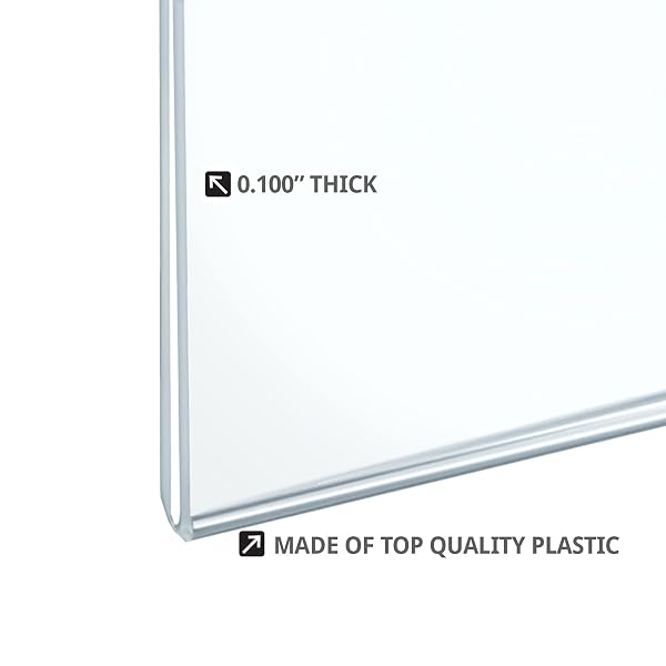AZAR 162715 ACRYLIC HORIZONTAL WALL MOUNT SIGN HOLDER, 10 COUNT, 11 IN W X 8.5 IN H