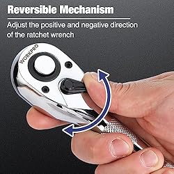 WORKPRO 3-Piece Stubby Ratchet Set, Quick Release