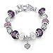 CHOKER Silver Plated Snake Chain Charm Bracelets Crystal Beads Bracelet for Women