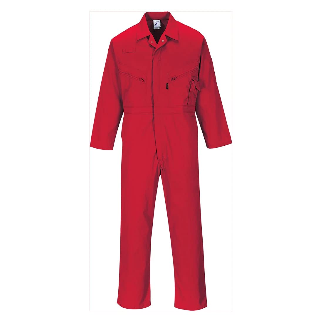 Portwest C813 Men's Liverpool Work Overalls Protective Boiler Suit Polycotton Coveralls Durable Workwear for Mechanics Warehouse Garages DIY Red, Medium