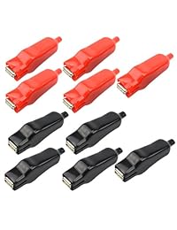 wgcd Batería Alligator Clips aislados batería de coche Alligator Clip Clamp, color negro y rojo para coche auto vehículo