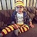 3Pcs/Set Infant Baby Boys Girls Snuggle Rompers+Striped Pants+Hat Take Home Outfits White