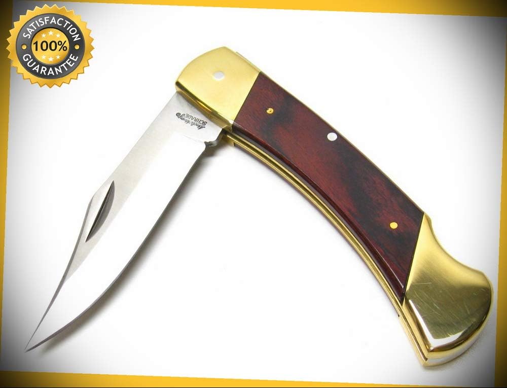 Uncle Henry Rosewood Bear Paw Folding Lockback Sharp Knife with Sheath LB7 perfect for outdoor camping hunting