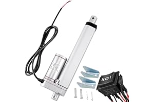 SZAWINLI AWINLI 8 Inch Linear Actuator,Heavy Duty 202Lbs (900N) High Speed 9mm/s DC 12V Actuator Motor with Reverse Remote Pole Switch and Mounting Bracket,Linear Actuator for Solar Trackers,Industrial(200mm)