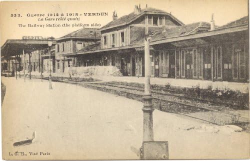 1920s Vintage Postcard Platform Side of Railway Station - Verdun France