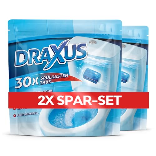 DRAXUS 30x Spülkasten Tabs I Wasserkastenwürfel für den Spülkasten im Vorratspack I WC Tabs färben das Wasser blau I Sorgen für Frische und Sauberkeit