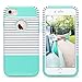 ULAK iPhone 7 Case, Colorful Series Slim Hybrid Dual Layer Scratch Resistant Hard Back Cover Shock Absorbent TPU Bumper Case for Apple iPhone 7 4.7 inch-Minimal Mint Stripes