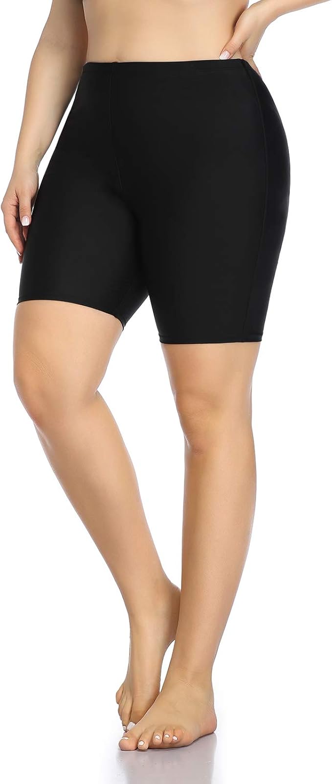 high waisted swim shorts plus size