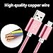 KingCool Micro USB Charge Cable 6.6 ft/2m Durable Braided Nylon V8 High Speed USB Data Transfer Cable Data Sync USB Charger Cord for Android, Samsung, HTC and More(Pink)