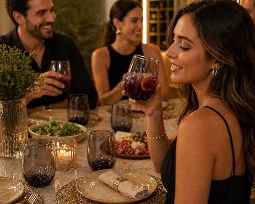 Jogo de Copos Long Drink Aruba 465ml Cinza Fumê em Vidro – Kit com 6 Peças Elegantes para Água, Suco e Drinks
