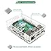 Smraza Case for Raspberry Pi 4, Case with Fan Acrylic Case with 4PCS Heatsinks, 5V 3A USB-C Type C Power Supply for Raspberry Pi 4 Model B 8GB/4GB/2GB/1GB Clear (Board Not Included)