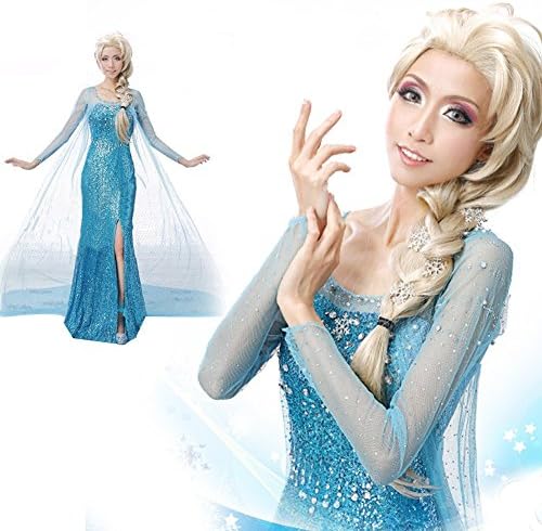 Valley Wear Adult Woman's Frozen Elsa Big Party Dress with Matching Bracelet