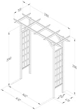 Forest Garden Classic Flat Top Arch Wooden Trellis Side Panels view 3
