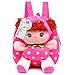 Swesy Kids Toddler Baby Girls Backpack Plush Toy Backpack Snack Bag Travel Bag 1-3 Years Rose Red