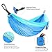 Double Camping Hammock, Lightweight Portable Nylon Parachute Hammock for Backpacking, Travel, 118Lx 79W