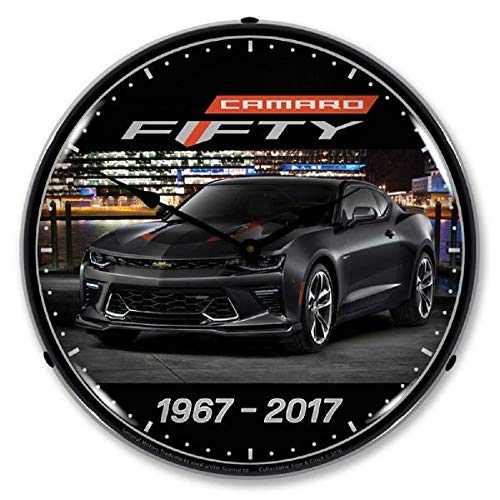 2017 Camaro Black 50th Anniversary 1967-2017 Chevrolet Muscle Car Wall Clock