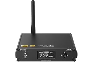 1Mii HiFi DAC, Bluetooth 5.0 Receiver for Home Stereo HiFi Bluetooth Audio Adapter w/LDAC, aptX HD, DSD 512 USB/Optical/Coaxial Intputs& RCA Output for AV Receiver/Amplifier, w/Remote Control-DS600+