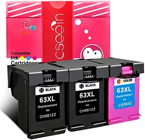 Cseein 3x Remanufactured for HP 63XL Ink Cartridge (2 Black 1 Tri-Color) Compatible for Envy 4520 4512 4516 Officejet 4650 3830 3833 4655 Deskjet 2130 3630 3633 3634 3636