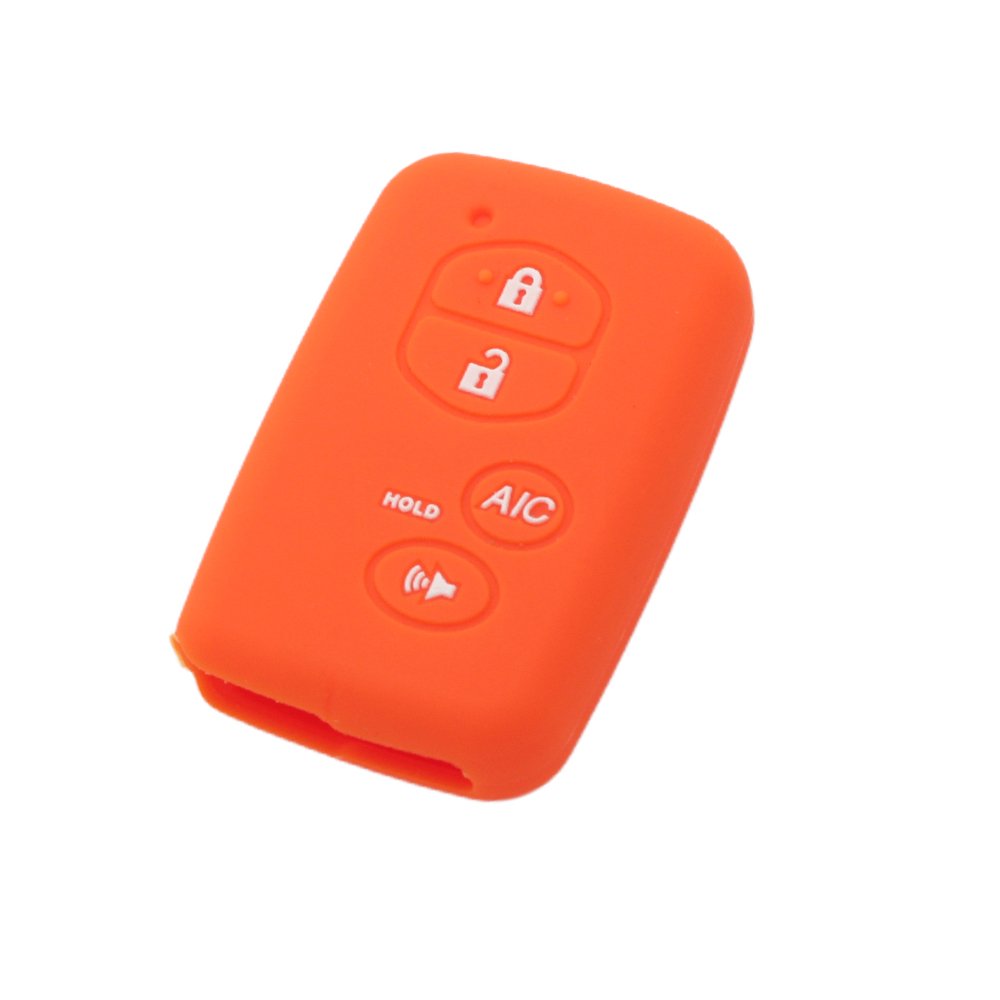 BROVACS Silicone Cover Protector Case Holder Skin Jacket Compatible with TOYOTA 4 Button Smart Remote Key Fob CV2406 Orange